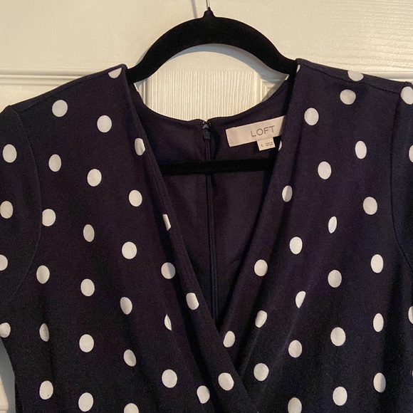 Dark Navy Faux Wrap Dress. - Picture 2 of 7